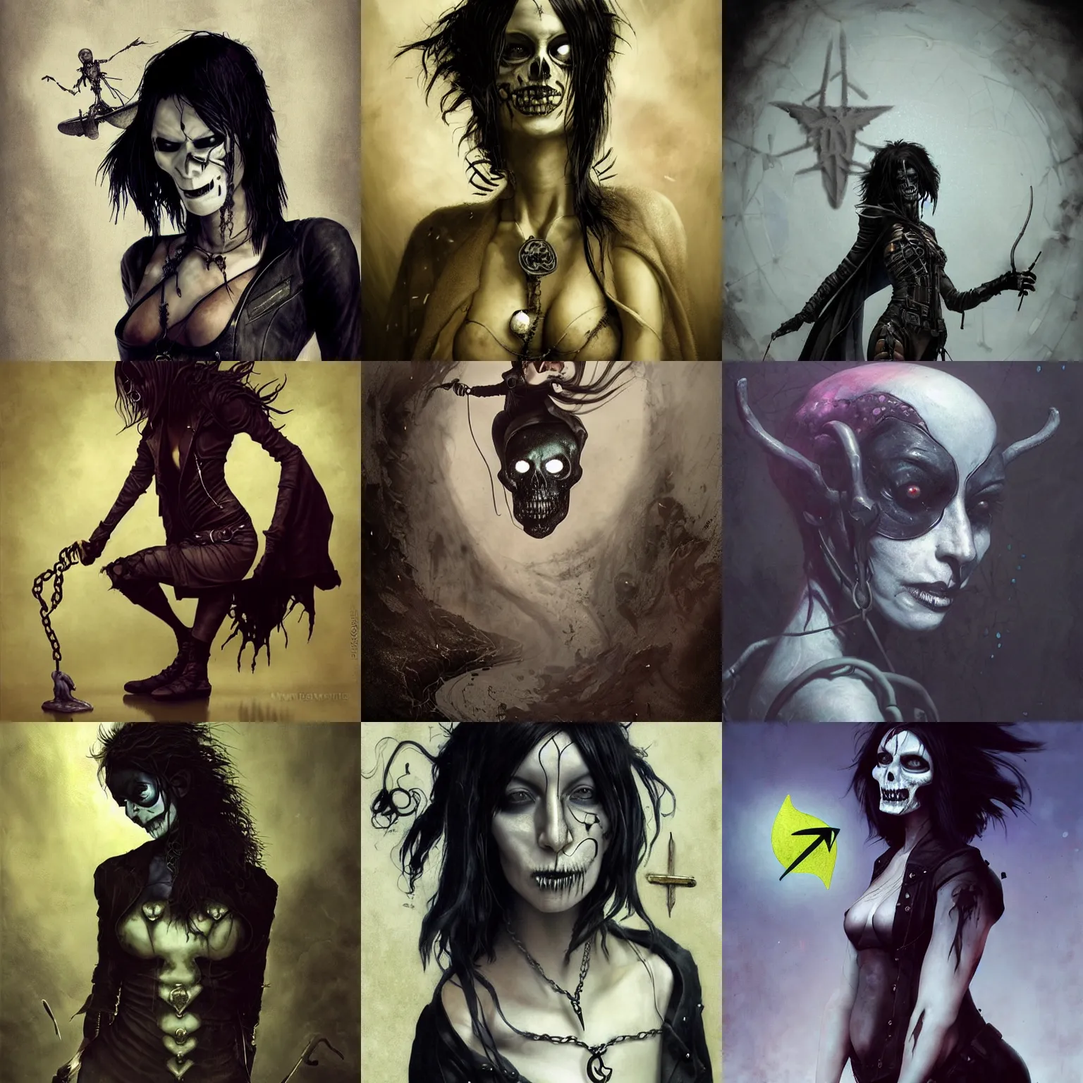 Prompt: wyona rider as death from sandman, gentle smile, ankh symbol pendant, by cedric peyravernay and mikko lagerstedt, by lecouffe deharme and maciej kuciara, by dave mckean, craig mullins, peter mohrbacher, goth chic, soft lightning, eyeliner, punk rock, high detailed, 8 k