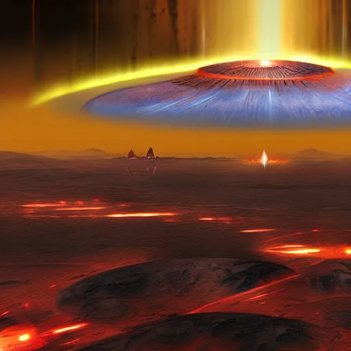 Prompt: planet mustafar from star wars revenge of the sith concept art