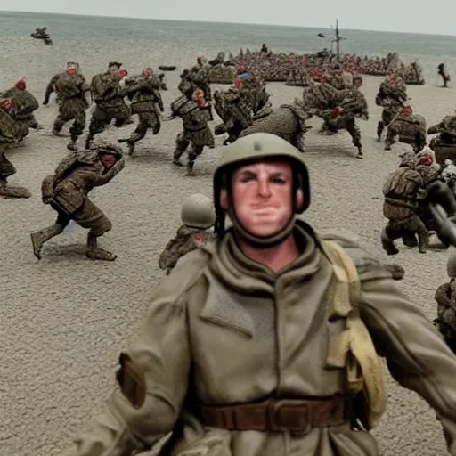 Image similar to normandy landing in the style of saving private ryan