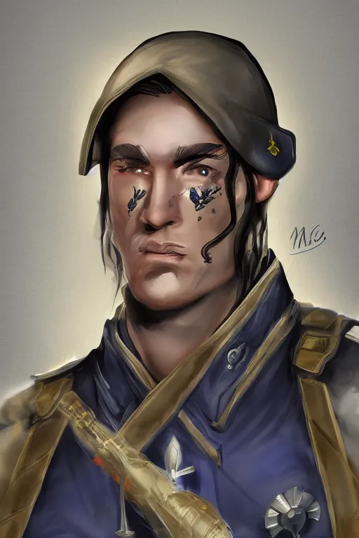 Prompt: comic | mage in soldier uniform | digital painting | highly detailed | fantasy