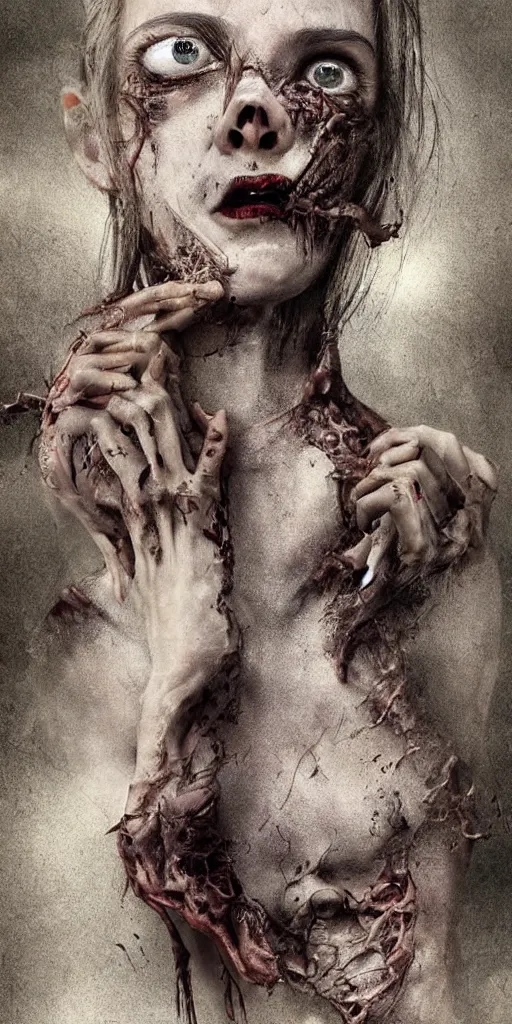 Image similar to a horrifying thing that makes your skin crawl, fantasy, Realistic, digital art, cinematic