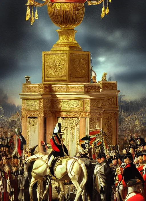 Prompt: the coronation of napoleon painting and sci - fi organic car 3 d realistic render