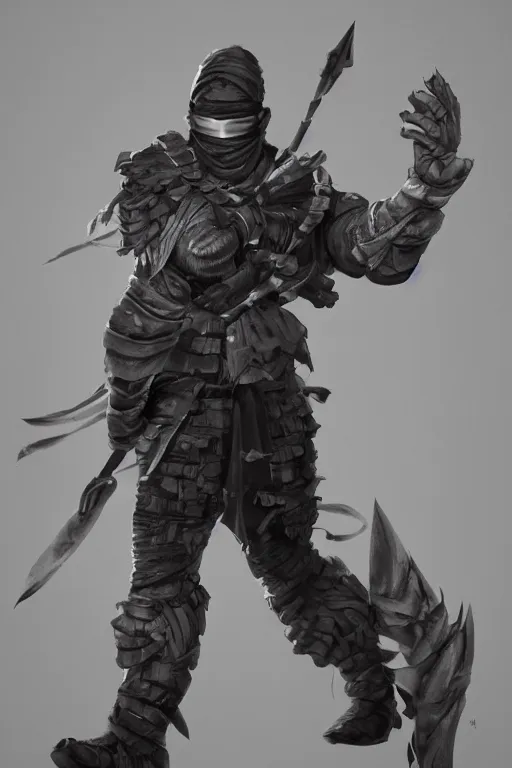Image similar to a beautiful fullbody portrait of a cute male ninja by kuang hong. artstation, pinterest, ambient occlusion, volumetric light, digital art, highly detailed, fine detail, complex fantasy character, rendered in octane