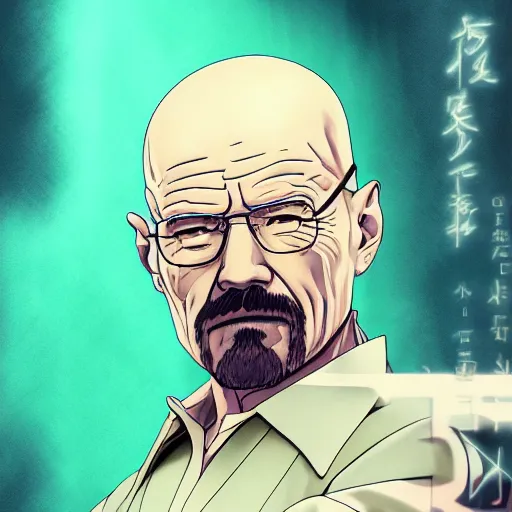 Image similar to portrait of walter white, anime fantasy illustration by tomoyuki yamasaki, kyoto studio, madhouse, ufotable, comixwave films, trending on artstation