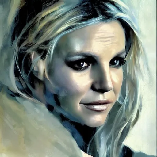 Image similar to britney spears and jennifer morrison morphed together, hybrid, jeremy mann painting