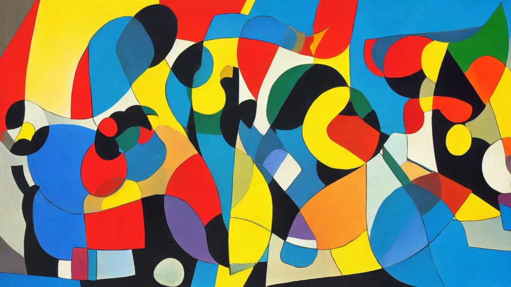 Prompt: abstract minimalism art painting, lines, forms, shapes, in style of kandinski,