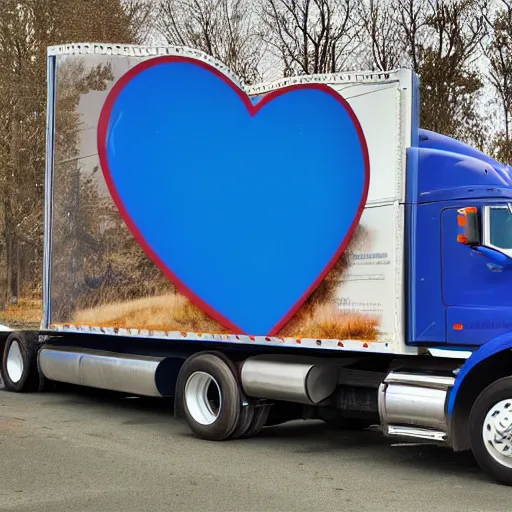 Image similar to blue heart shaped semi truck