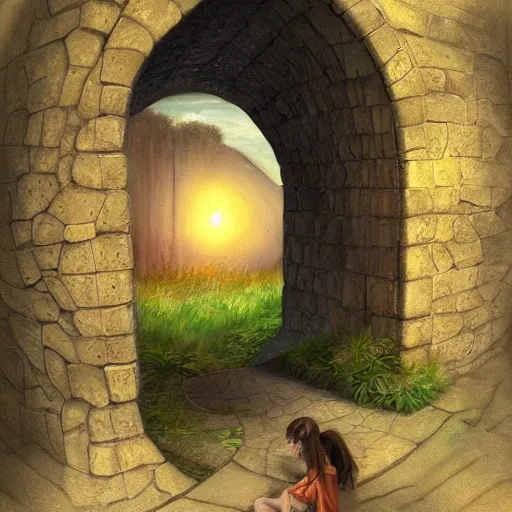 Image similar to realistic painting of a portal highly detailed trending on art station