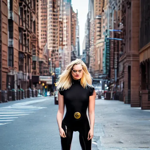 Prompt: Margot Robbie as Cat Woman, street light reflections, XF IQ4, 150MP, 50mm, F1.4, ISO 200, 1/160s, natural light