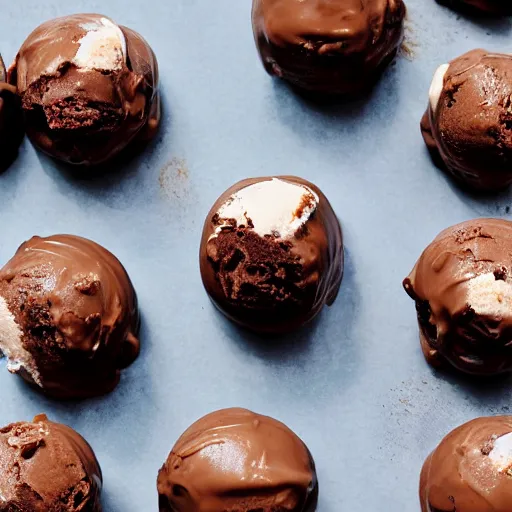 Prompt: fudge cookie ice cream balls