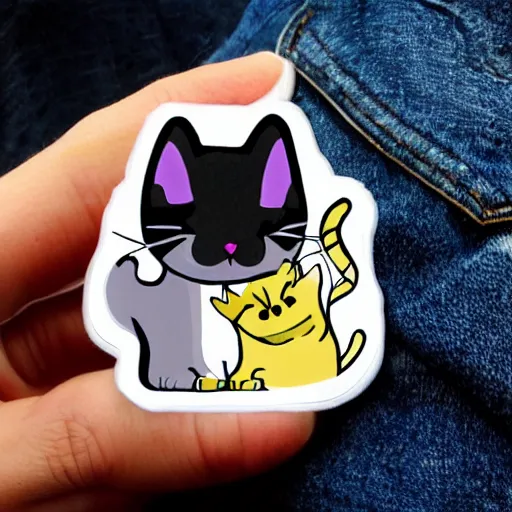 Image similar to sticker hugging cat