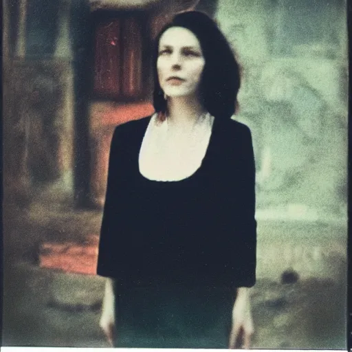 Image similar to color polaroid of Anna Vilenskaya by Andrei Tarkovsky