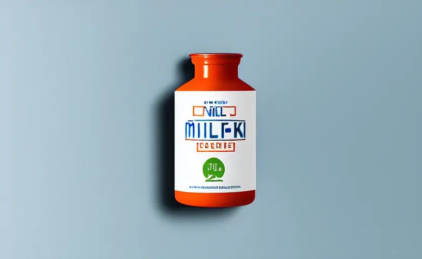 Prompt: milk carton, behance project, product photography, branding