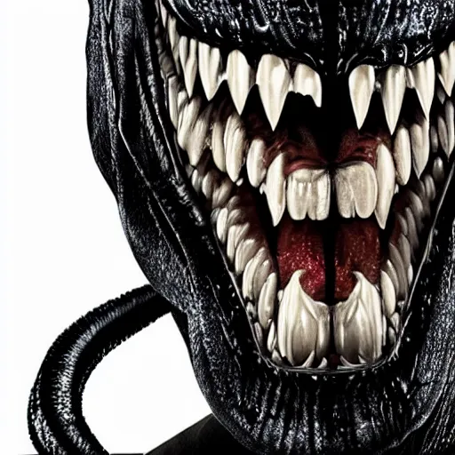 Image similar to Bryan Cranston as Eddie Brock from Venom (2018), 4k, insanely detailed, fangs