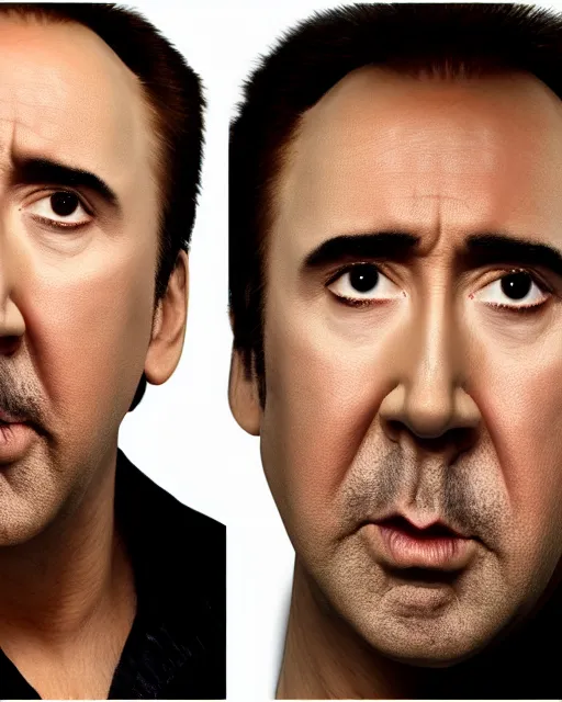 Image similar to nicolas cage headshot headshot even lighting