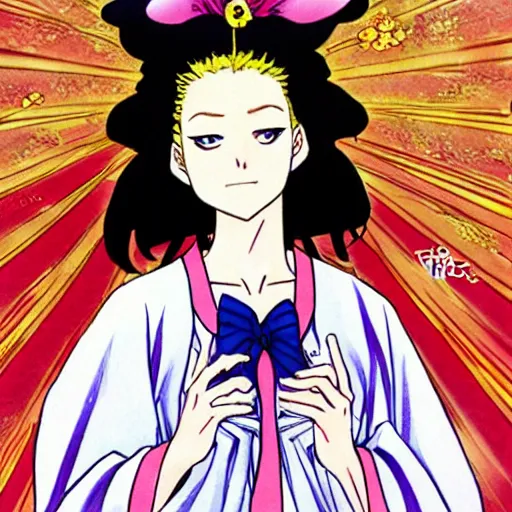 Prompt: Tilda Swinton in a shojo manga by Naoko Takeuchi