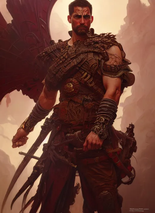 Prompt: travis willingham as a warrior, intricate, brutal, highly detailed, digital painting, artstation, concept art, smooth, sharp focus, illustration, art by artgerm and greg rutkowski and alphonse mucha, 8 k