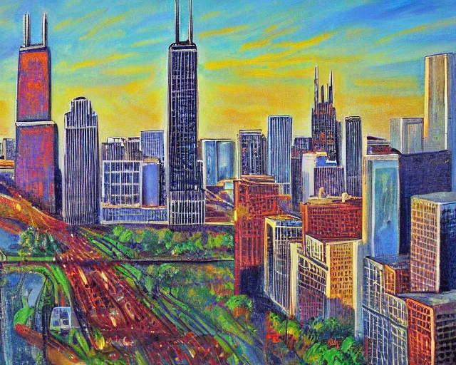 Prompt: chicago by jim nutt