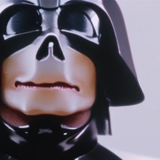 Image similar to A film still of Michael Jackson as Darth Vader without his mask from Star wars realistic,detailed,close up