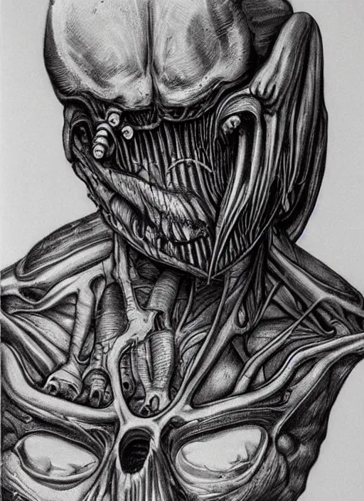 Image similar to surgeons of the dammed monsters n style h. r giger alien look, realistic