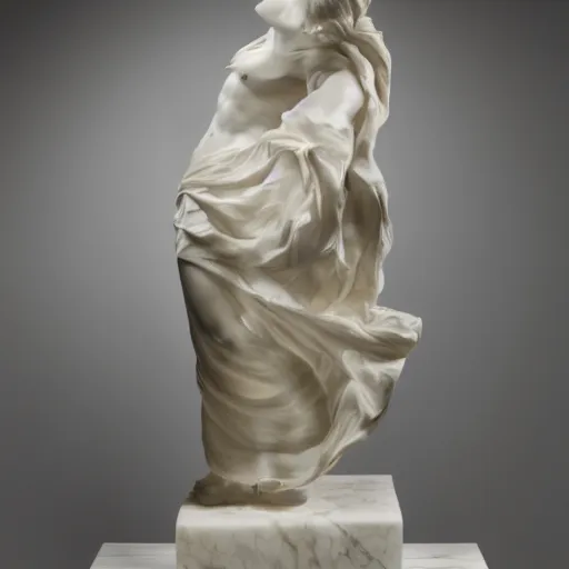 Image similar to a photo of a linden blossom marble statue, studio lighting