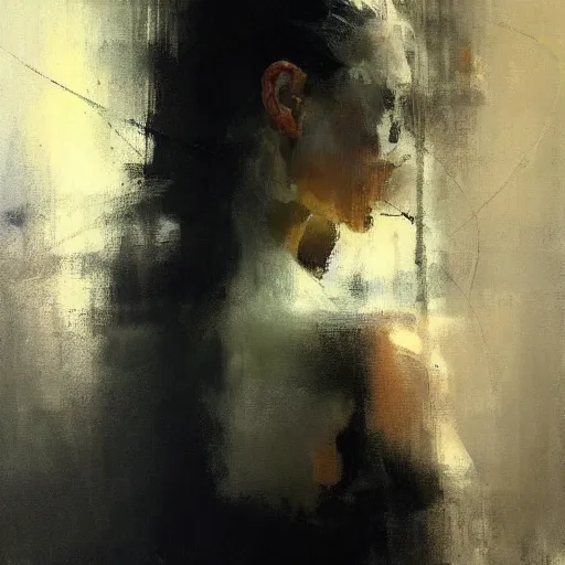 Image similar to abstract painting of woman by jeremy mann