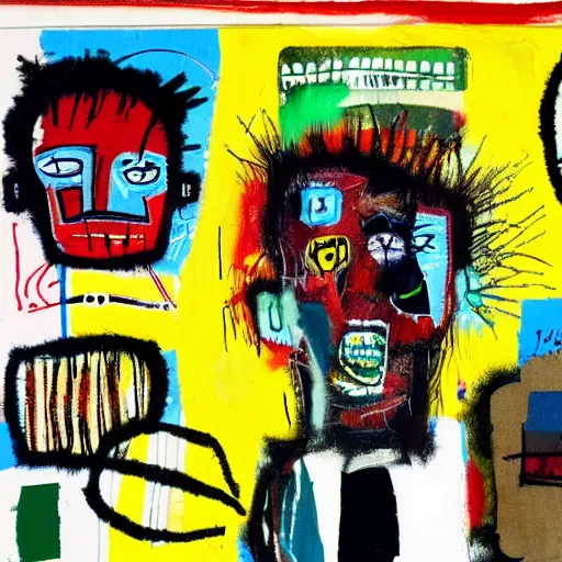 Image similar to mixed media collage basquiat style