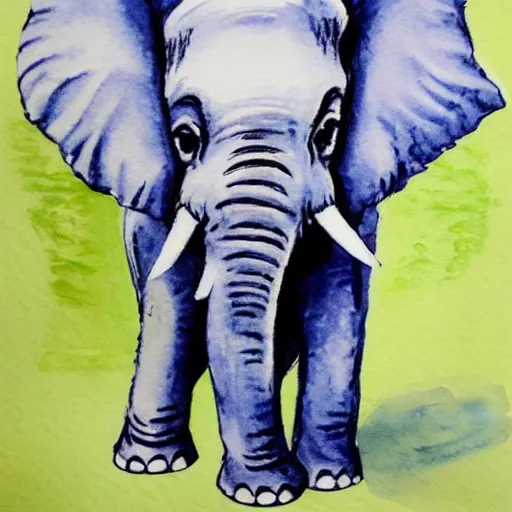 Prompt: cute baby elephant water colour painting