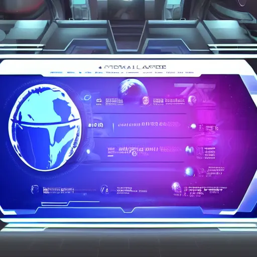 Prompt: futuristic screen depicting an alien planet with purple continents, labels and info onscreen, infographic style, mass effect screenshot, sci fi info screen