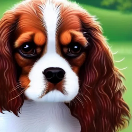 Prompt: cavalier king charles spaniel, realistic