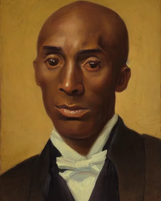 Prompt: facial portrait of the united states president, an ugly 7 8 year old kobe bryant, resolute desk, 1 8 4 8, oil on canvas by william sidney mount, trending on artstation, national archives