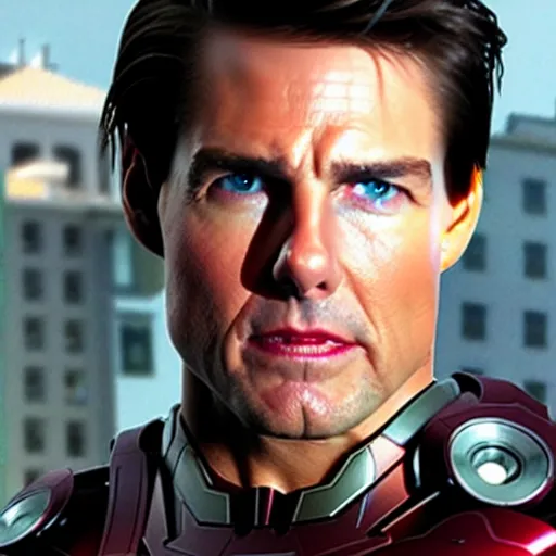 Image similar to tom cruise as superior iron man