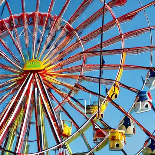 Prompt: cat!! in a ferris wheel, photo, stock