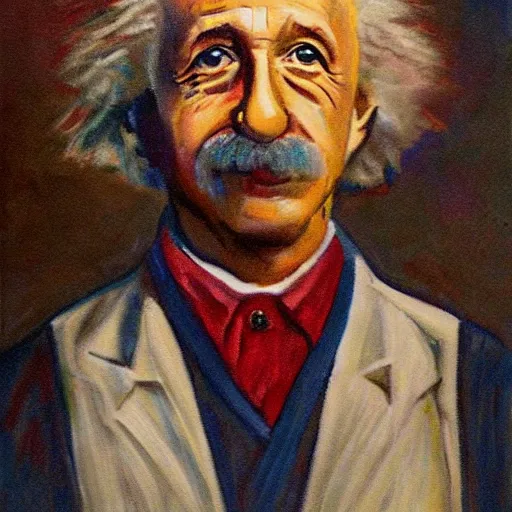 Prompt: freshman einstein portrait