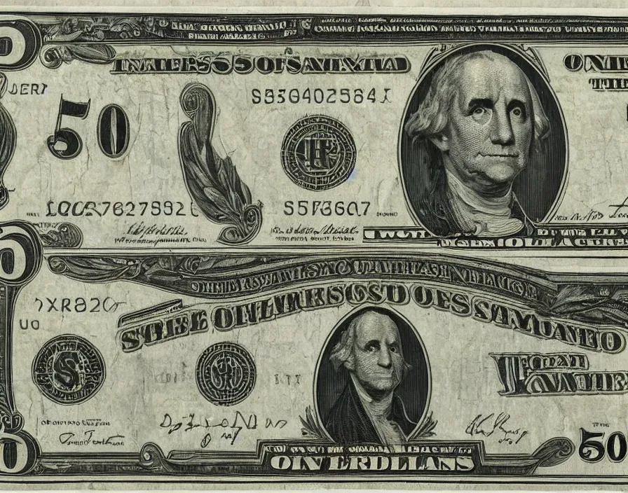 Image similar to rectangular photograph of $ 5 0 u. s. currency note