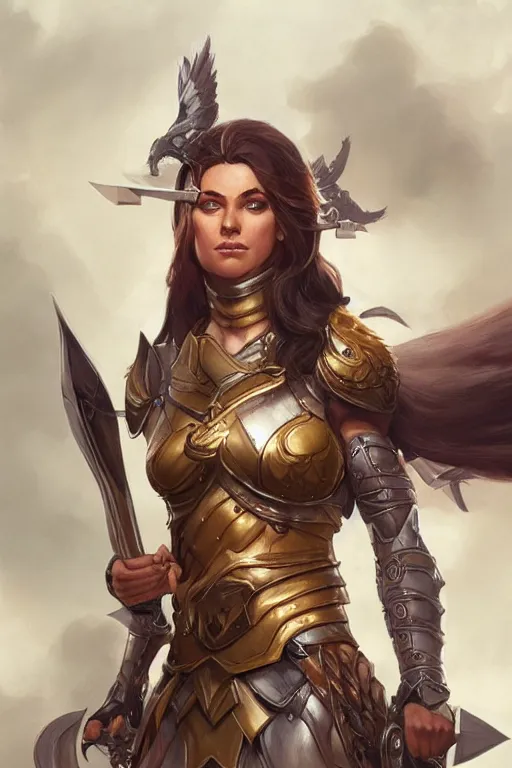 Image similar to amazon valkyrie athena, d & d, fantasy, portrait, highly detailed, headshot, digital painting, trending on artstation, concept art, sharp focus, illustration, art by artgerm and greg rutkowski and magali villeneuve