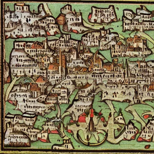 Prompt: medieval map of yelm