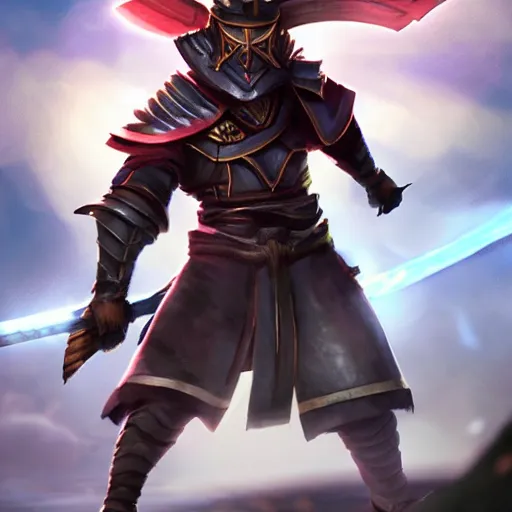 Prompt: shiba inu samurai warrior as a league of legends character, michael maurino, alex flores, paul kwon, cinematic, highly detailed, concept art, 3 d cgi, dramatic lighting, focus, smooth, heroic, hyper realistic background, in the style of league of legends, lol