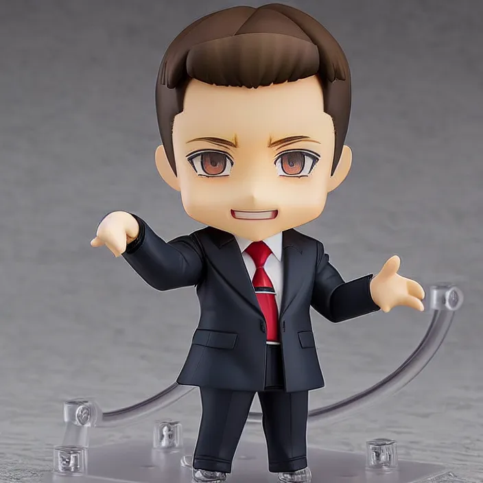 Image similar to a anime nendoroid of elon musk, car tesla 3, figurine, product photo, detailed