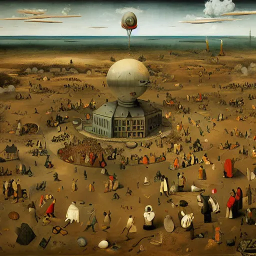 Image similar to the atomic age, detailed illustration surrealism by dariusz klimczak pieter bruegel