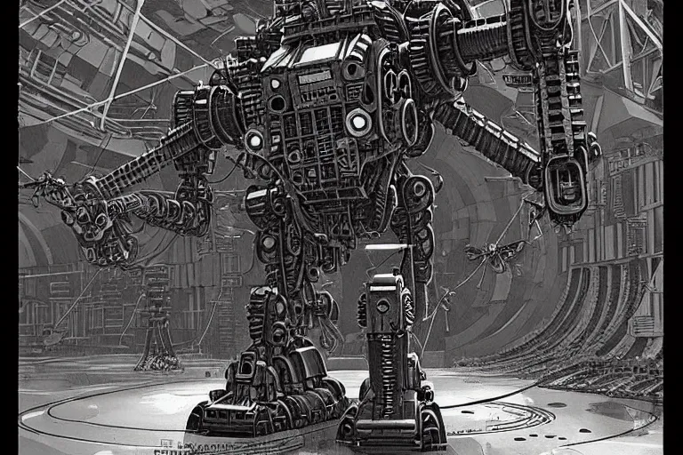 Image similar to dieselpunk mechs in shape of dragonfly that look like Dragonfly, inside an gigantic underground concrete doom hangar, interior structure, drains, storm drains, jungle, vines, algea, cables, panels, walls, ceiling, floor, doors, brutalist architecture, intricate ink drawing, highly detailed in the style of Ashley Wood, moebius and Tsutomu Nihei, photorealistic, cinematic, intricate detail, well lit,