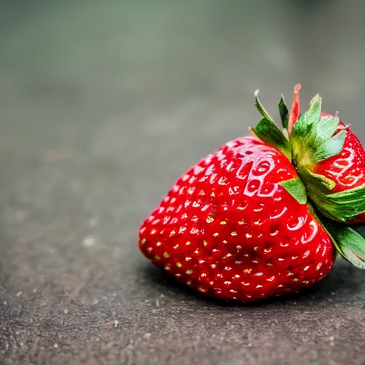 Prompt: high quality presentation photo of a strawberry made of gold, photography 4k, f1.8 anamorphic, bokeh, 4k, Canon, Nikon