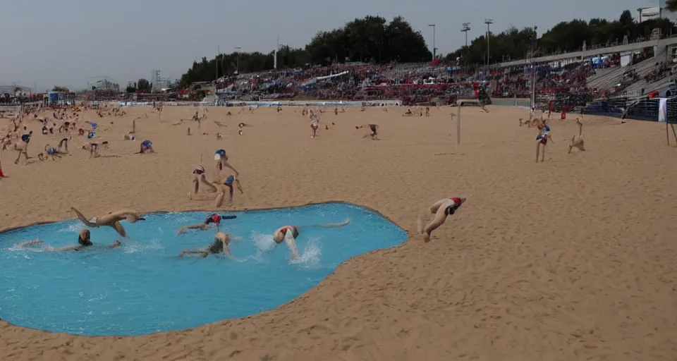 Image similar to olympic swimming in sand