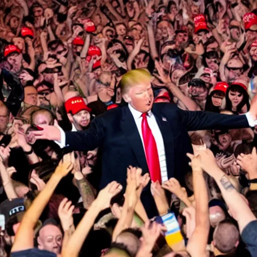 Image similar to Donald trump moshpit at insane clown posse concert