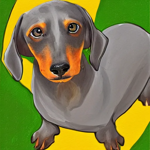 Image similar to pineapple impersonated by a dachshund, digital art