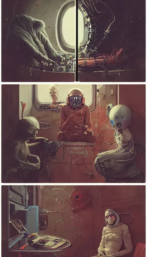 Image similar to single - use time - travel simulation capsule by chiara bautista, beksinski and norman rockwell and greg rutkowski weta studio, and lucasfilm