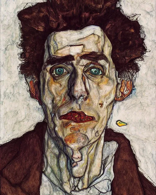 Prompt: portrait of rick sanchez by egon schiele in the style of greg rutkowski