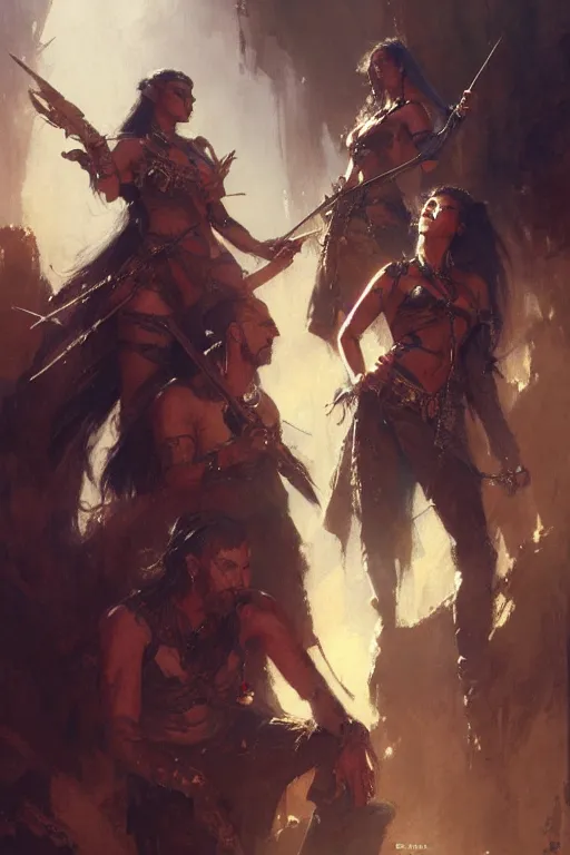 Image similar to jinjer band portrait dnd, painting by gaston bussiere, craig mullins, greg rutkowski, yoji shinkawa