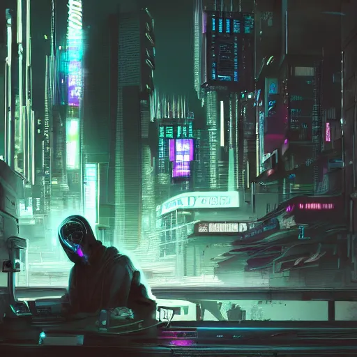 Image similar to sleep deprived, cyberpunk