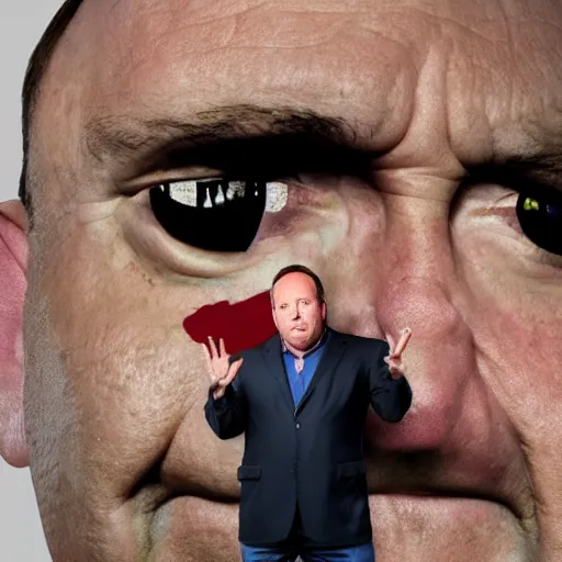 Prompt: Alex Jones turning into a frog person